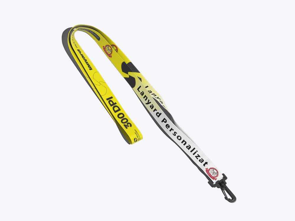 Lanyard personalizat țesut cu design colorat, ideal pentru evenimente și promovare